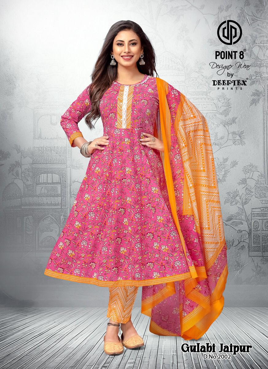 Gulabi Jaipur Vol 2 By Deeptex Anarkali Kurti With Bottom Dupatta Orders In India